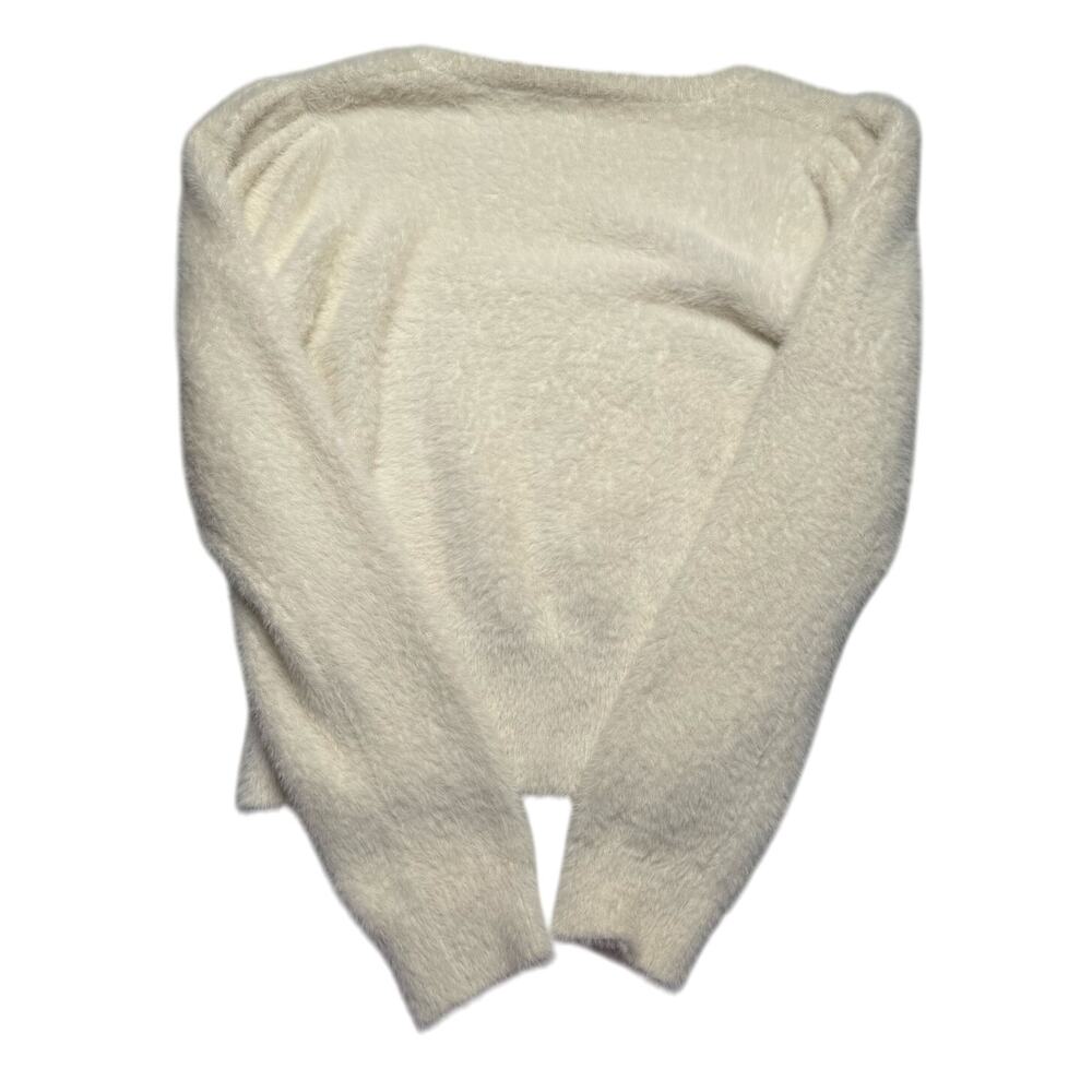 Astr The Label Ivory Cream Square Neck Fuzzy Sweater - Picture 3 of 6